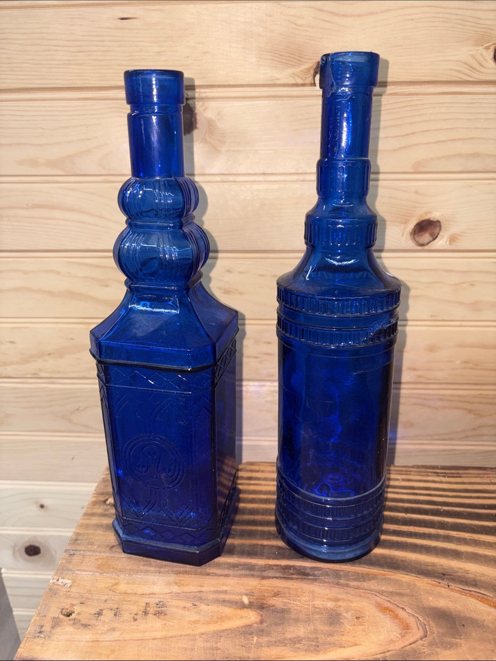 Blue Decorative Glass Bottle Vase - Home Accents